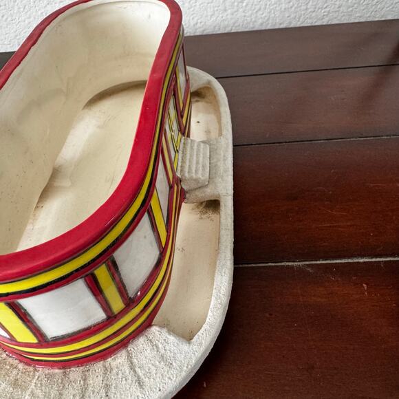 Diner Bird Feeder Glazed Hand Painted 2PC Ceramic Outdoor Retro Hangable Whimsy - Picture 9 of 14